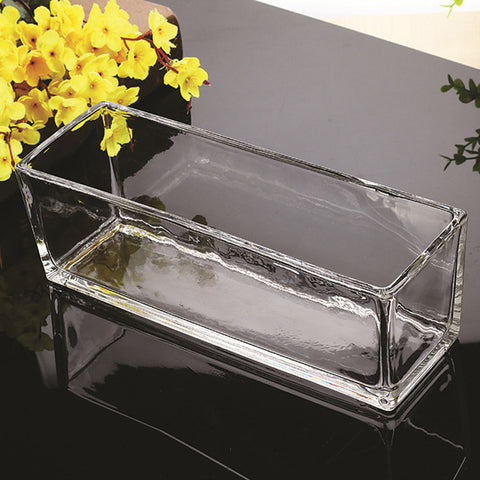 Glass Rectangle Vase Clear (10*10*30)