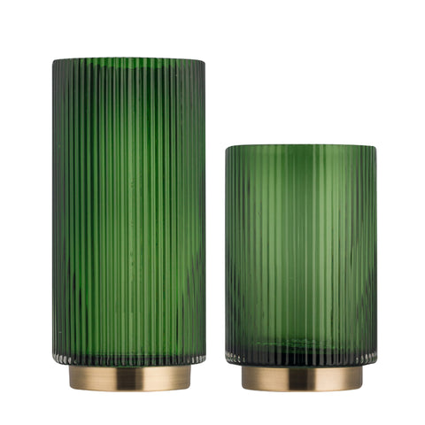 Glass Cylinder with Gold touch Green B (12*26cmH)