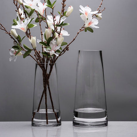 Glass Torpedo Vase Grey L (28cmH)