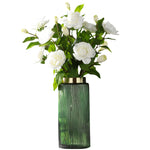 Glass Cylinder with Gold touch Green A (12*26cmH)