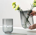 U Shape Vase Grey L (23cmH)